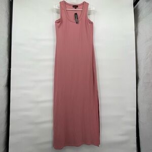 Absolutely Love it NWT pink body con fitted muscle tank maxi dress